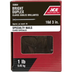 Ace 16D 3 in. Duplex Bright Steel Nail Double Head 1 lb