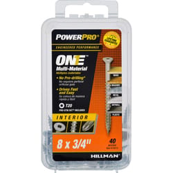 HILLMAN Power Pro No. 8 Ga. X 3/4 in. L Star Flat Head Coarse Multi-Material Screws