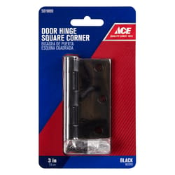 Ace 3 in. L Black Residential Door Hinge 1 pk