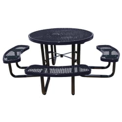 Leisure Craft Metal Black 46 in. Round Picnic Table