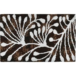 Simple Spaces 21 in. W X 33 in. L Brown/White Budding Branches Polyester Accent Rug