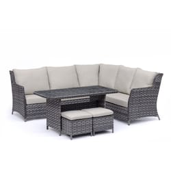 Living Accents Brookhaven 6 pc Gray Steel Deep Seating Set Cream