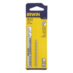 Irwin #43 X 2-1/4 in. L High Speed Steel Wire Gauge Bit Straight Shank 1 pc