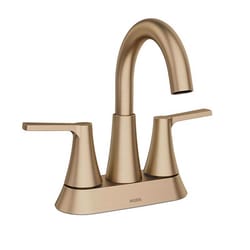 Moen Mikah Bronzed Gold Contemporary Two-Handle Bathroom Sink Faucet 4 in.