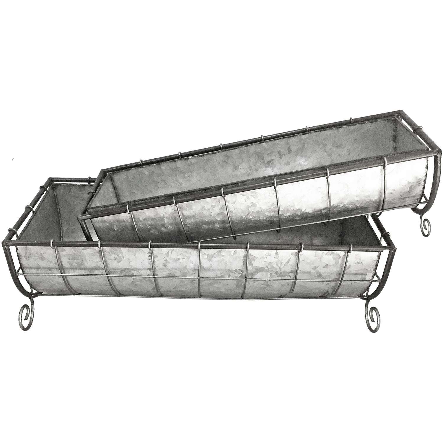 Avera Products 9 in. H X 22 in. W X 7 in. D Galvanized Metal Half Round