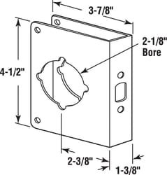 Prime-Line 4.5 in. H X 3.875 in. L Brass-Plated Brass Door Reinforcer