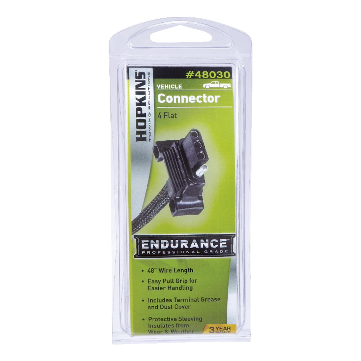 UPC 079976480307 product image for Hopkins 48in Endurance 4 Wire Flat Trailer Connector (48030) | upcitemdb.com