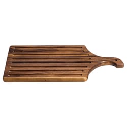 Kalmar Home 18 in. L X 10 in. W X 0.75 in. Acacia Wood Slotted Bread Board