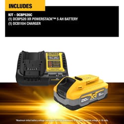 DeWalt 20V MAX XR POWERSTACK DCBP520C 5 Ah Lithium-Ion Battery and Charger Starter Kit