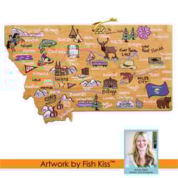Totally Bamboo Fish Kiss 16 in. L X 9.5 in. W X 0.63 in. Bamboo Montana Serving & Cutting Board