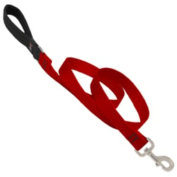 LupinePet Basic Solids Red Red Nylon Dog Leash