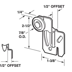 Prime-Line 7/8 in. D X 1.38 in. L Mill Nylon/Steel Roller Assembly 2 pk