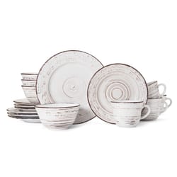 Pfaltzgraff White Stoneware Trellis Dinnerware Set 16 pc