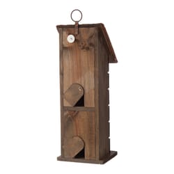 Glitzhome 14.45 in. H X 5.04 in. W X 5.31 in. L Metal and Wood Bird House