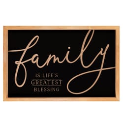 P Graham Dunn Family Is Life's Greatest Blessing 15.75 in. H X 2 in. W X 24.25 in. L Black Wood Wall