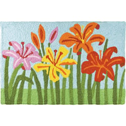 Jellybean 20 in. W X 30 in. L Multi-Color Day Lillies Polyester Accent Rug