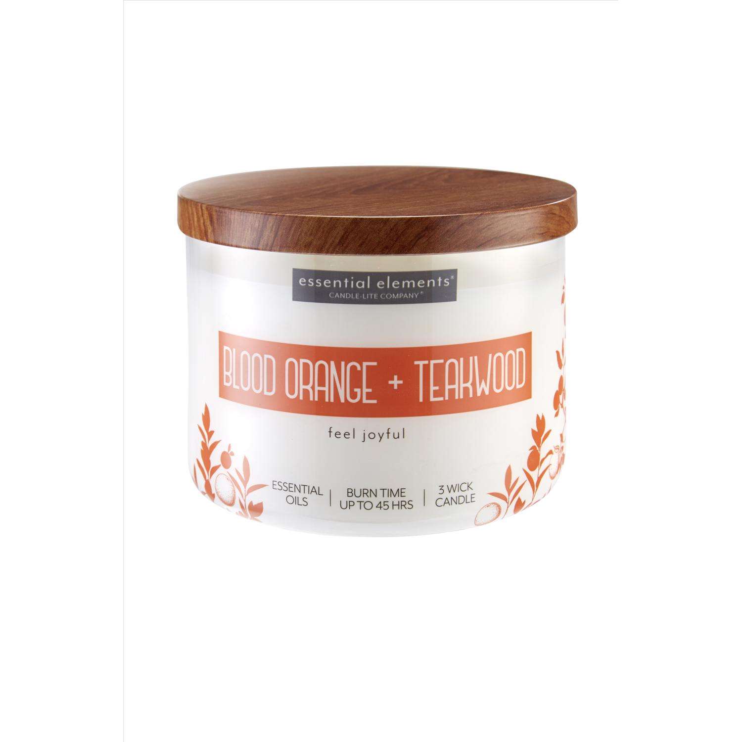 Candle Lite Essential Elements White Blood Orange/Teakwood Scent