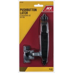 Ace Bare Black Steel Push Button Latch 1 pk