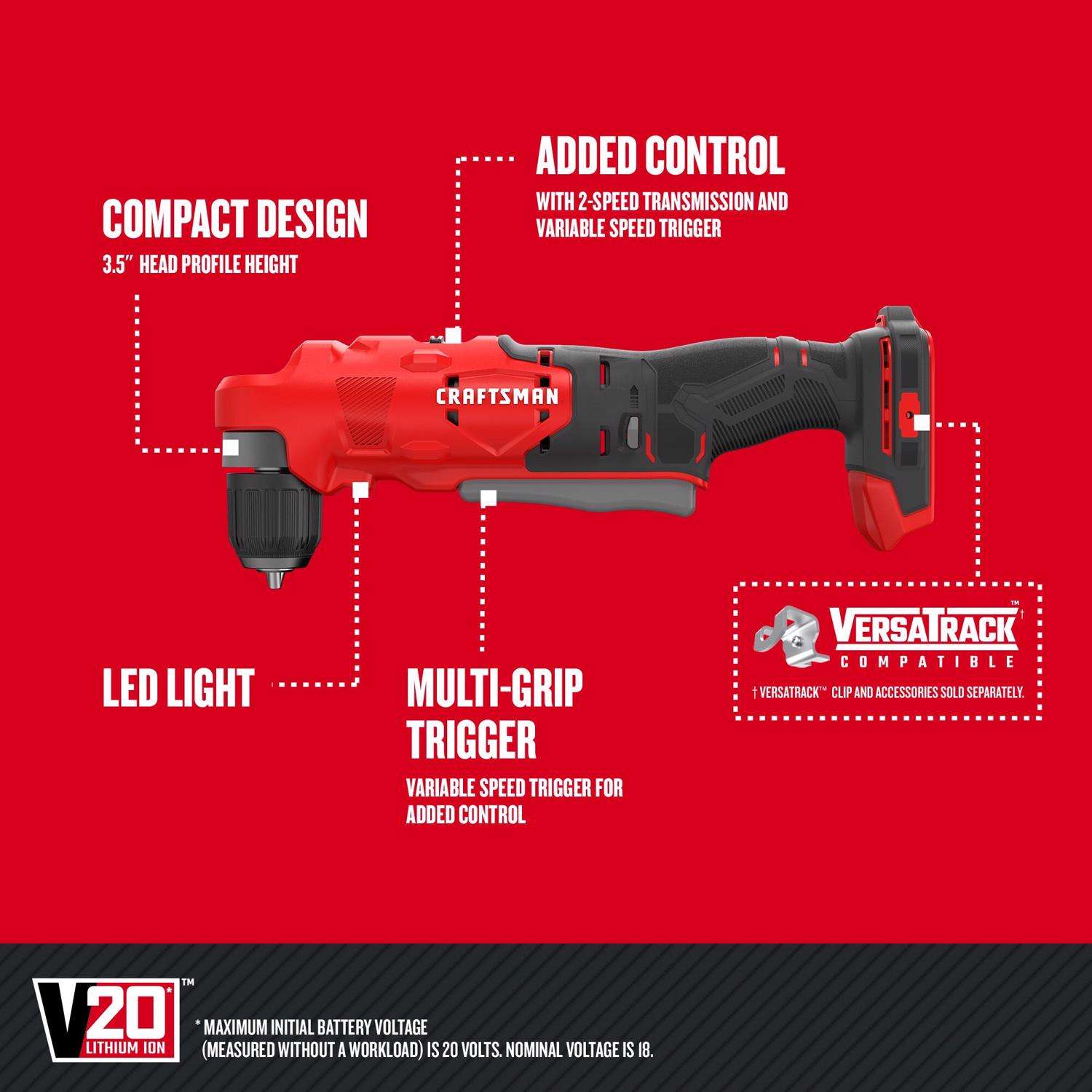 Milwaukee M18 Cordless 3/8-in. Right Angle Drill