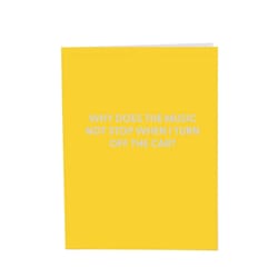 Chive Blank Greeting Card Why Does the Music Not Stop When I Turn Off the Car?