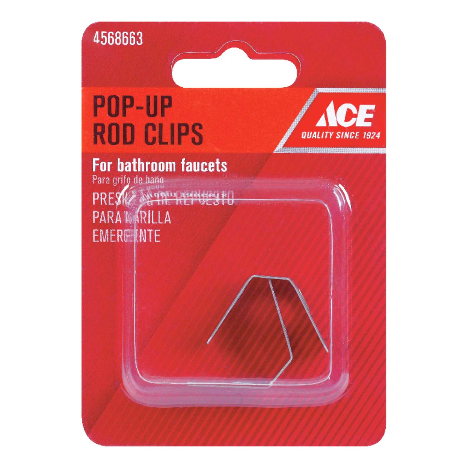 Ace 1/4 in. Chrome Stainless Steel PopUp Rod Clips Ace Hardware
