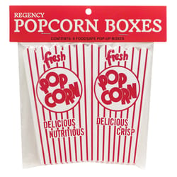 Regency 0.6 oz Red/White Popcorn Holder 6 pk