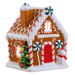 Mr. Christmas LED Brown Ceramic Gingerbread House Christmas Village 7 in.