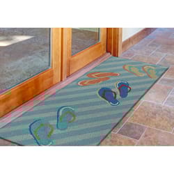 Liora Manne Frontporch 2 ft. W X 5 ft. L Blue Casual Polyester Runner Rug