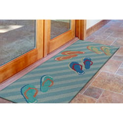 Liora Manne Frontporch 2 ft. W X 5 ft. L Blue Casual Polyester Runner Rug