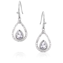 Montana Silversmiths Women's Majestic Halo White Buffalo Teardrop Silver/White Earrings