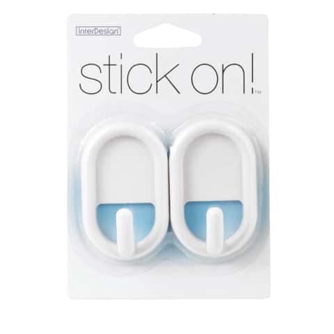 iDesign 3/4 in. L White Plastic Small stick on! Hook 0.2 lb. cap