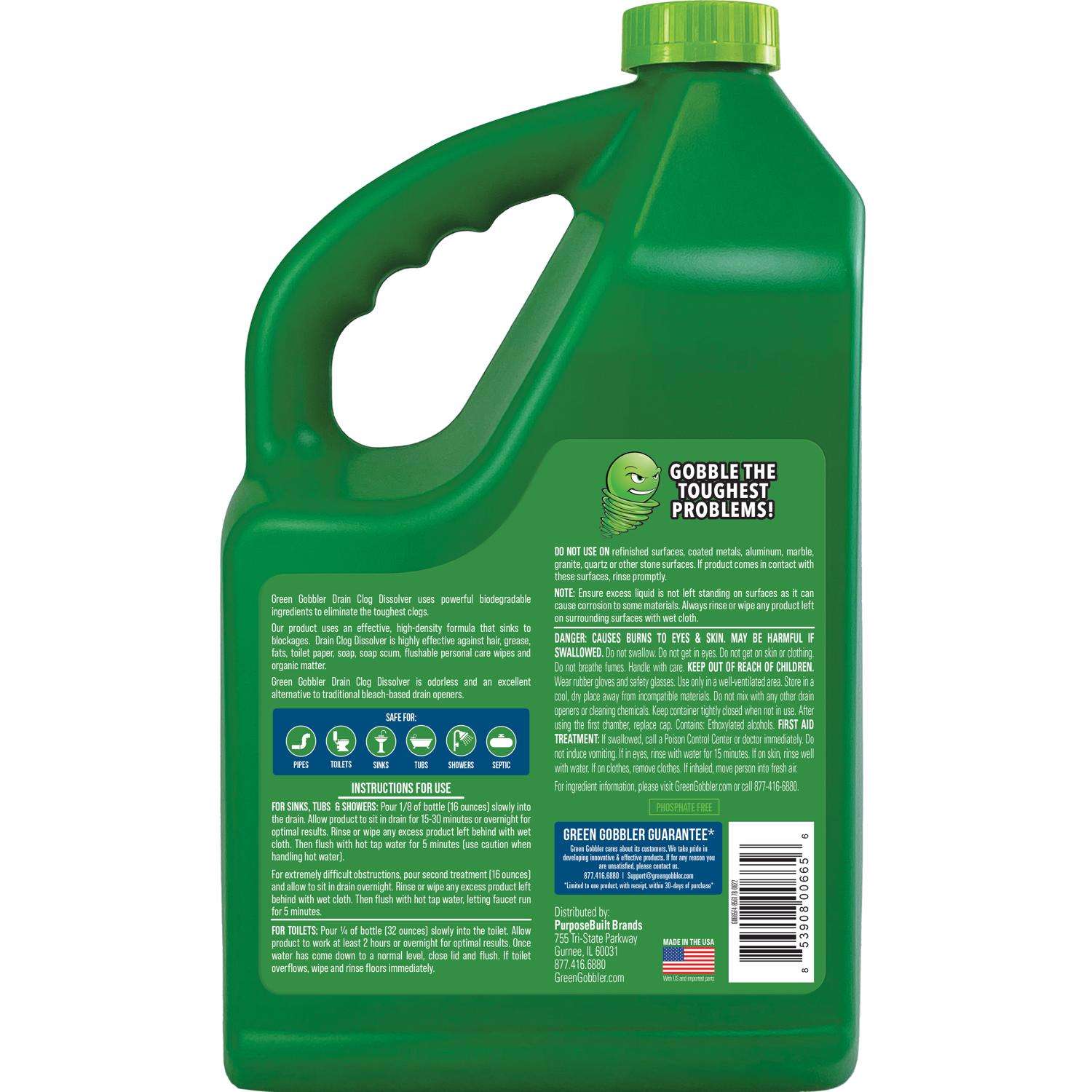 Green Gobbler Liquid Drain Clog Remover 1 gal - Ace Hardware