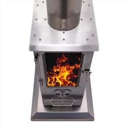 Timber Stoves Revere 90000 BTU Wood Pellet Stainless Steel Freestanding Patio Heater 400 sq ft