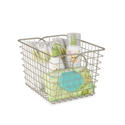 Spectrum Teardrop 9.5 in. L X 8 in. W X 12.8 in. H Silver Storage Basket