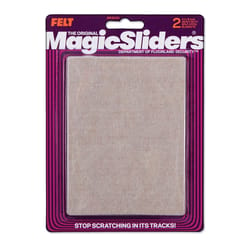 Magic Sliders Felt Self Adhesive Protective Pads Tan Rectangle 6 in. W X 4-1/2 in. L 2 pk