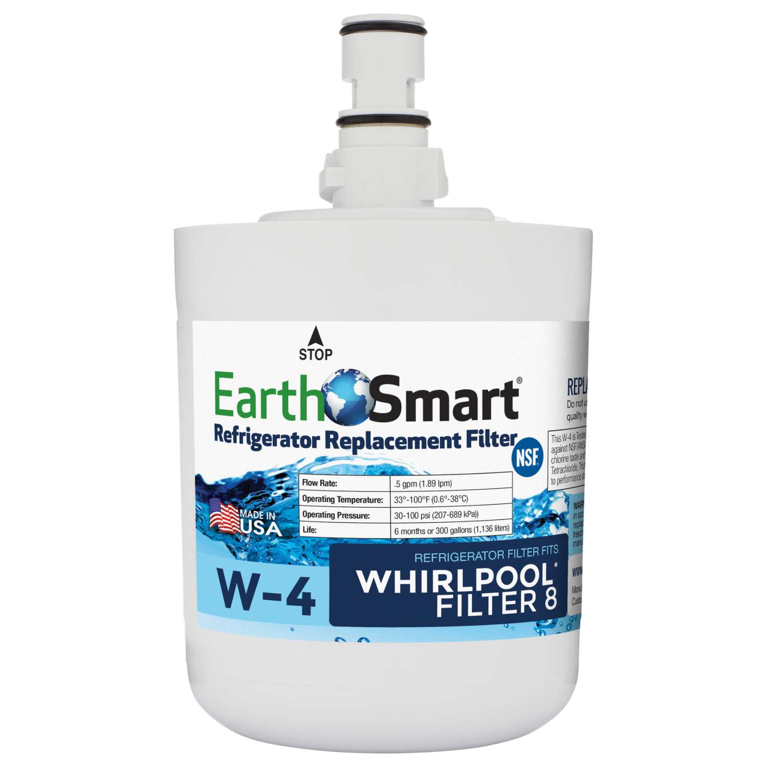 EarthSmart W4 Refrigerator Replacement Filter For Whirlpool Filter 8