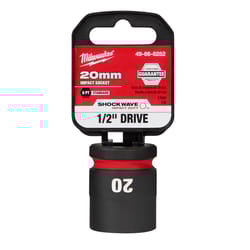 Milwaukee SHOCKWAVE 20 mm X 1/2 in. drive Metric/SAE 6 Point Standard Impact Rated Socket 1 pc