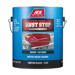Ace Rust Stop Indoor / Outdoor Flat Black Water-Based Enamel Rust Preventative Paint 1 gal