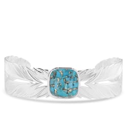 Montana Silversmiths Women's Freedom Feather Silver/Turquoise Bracelet Water Resistant