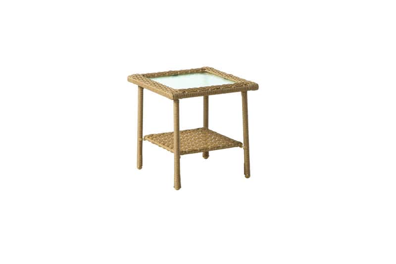 Living Accents Palmaro Tan Square Glass/Steel Side Table Ace Hardware