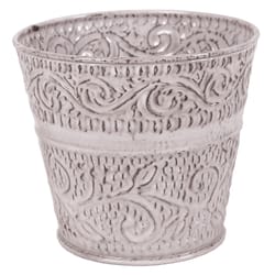 Robert Allen 6 in. D Metal Ensley Planter White