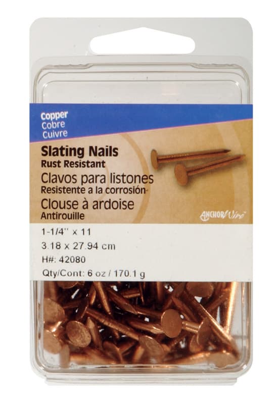 Hillman 1-1/4 in. Slate Copper Nail Flat Head Hillman 1-1/4 in. Slate Copper Nail Flat Head