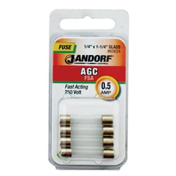 Jandorf AGC 0.5 amps Fast Acting Fuse 4 pk