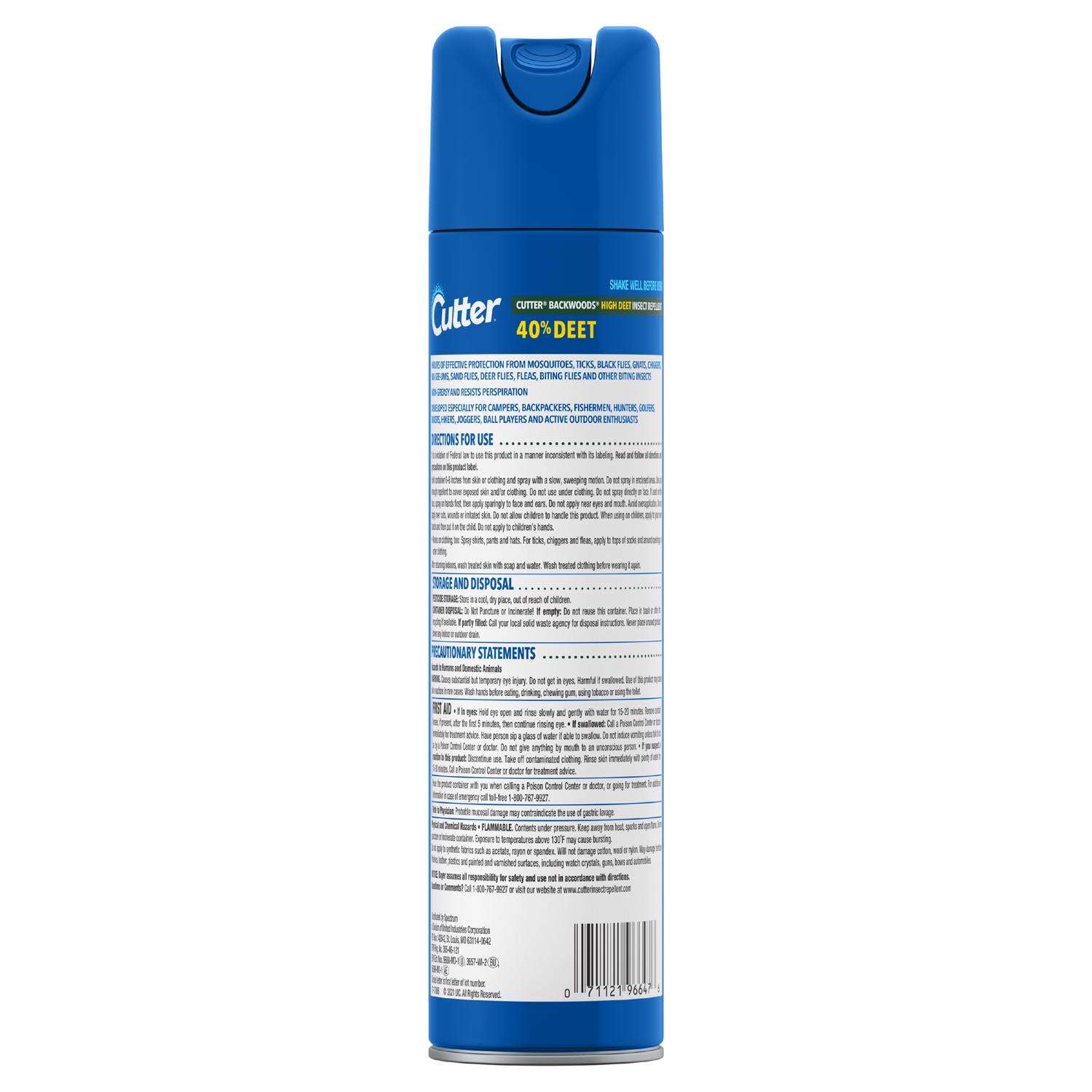 Cutter Backwoods High Deet Insect Repellent Liquid For Mosquitoes 7.5 oz