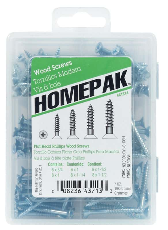 Hillman Homepak Assorted X Various In L Phillips Zinc Plated Wood Screw Assortment Ace Hardware 