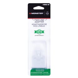 Monster Just Hook It Up White Two Line Duplex Adapter