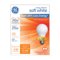 GE 29 W A19 A-Line Halogen Bulb 430 lm Cool White 2 pk