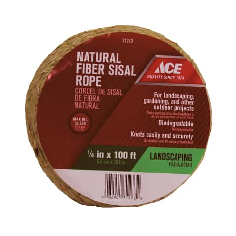 Ace 1/4 in. D X 100 ft. L Brown Twisted Sisal Rope