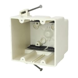 Allied Moulded New Work 37 cu in Square PVC 2 gang Electrical Box Off White