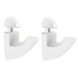 Dolle Scoop 3 in. H X 1 in. W X 2.5 in. D White Metal Shelf Clips